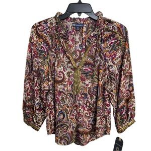 Democracy Multicolor Paisley Blouse Size PS